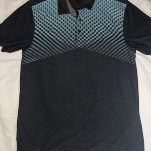 Under Armour Black and Blue Loose Fit Collared Polo Shirt Classic Design Men's S
